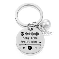 Porte-clés à code-barres bidimensionnel DIY en aluminium, petit pendentif cadeau, porte-clés personnalisé avec code QR
