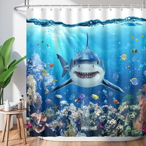 Tenda da doccia <span class=keywords><strong>Safari</strong></span> 3D su misura con 3D animali selvatici-giungla elefante giraffa Zebra-decorazione per la casa del bagno con ganci - Product Image 3