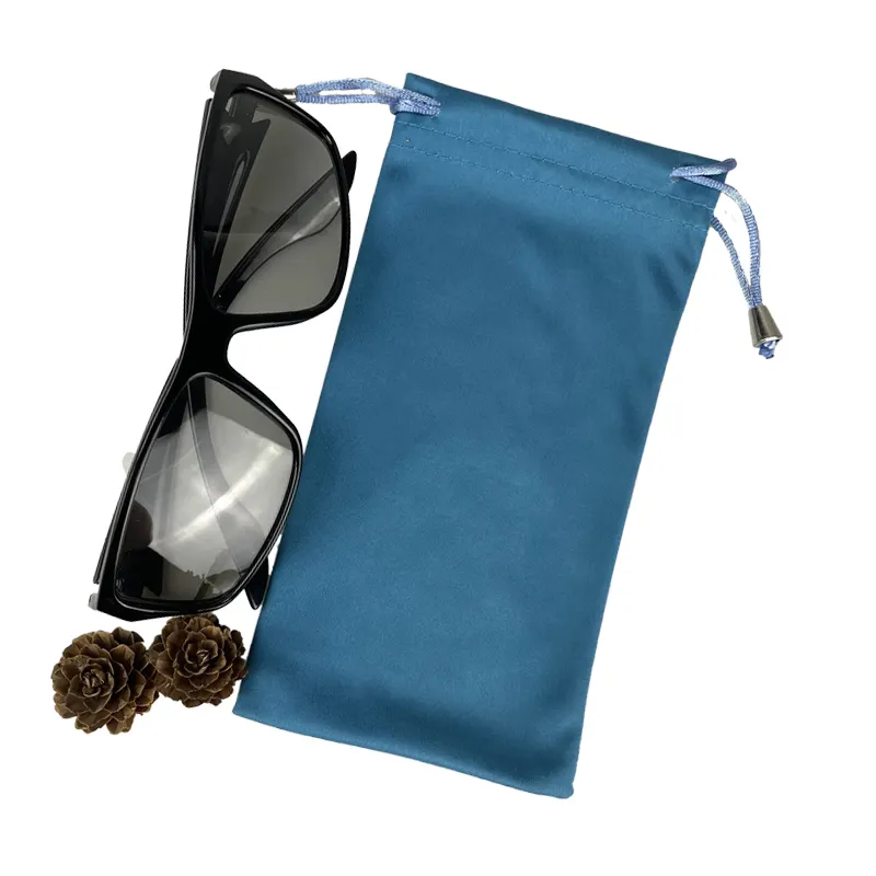 Custom Printing Logo Soft Microfiber Sunglasses Eyewear Pouch Spectacle Cloth Bag Custom Drawstring Glasses Pouch