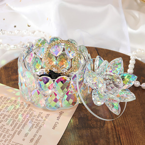 Lussuosa Scatola Espositiva in <span class=keywords><strong>Cristallo</strong></span> Trasparente a Forma di Fiore di Loto, Contenitore in <span class=keywords><strong>Cristallo</strong></span> per Gioielli e Caramelle, Decorazione da <span class=keywords><strong>Tavolo</strong></span> - Product Image 5