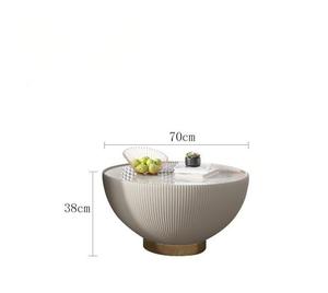 Table basse scandinave moderne de luxe léger en forme de bol, en pierre, avec rangement durable et caractéristiques écologiques - Product Image 5