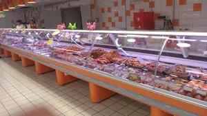 Attrezzatura di refrigerazione carniceria espositore da banco da 2.5 metri/frigorifero per carne per esposizione
