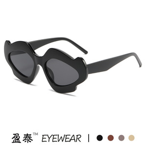 Women Irregular <b>Heart</b> <b>Shape</b> Sunglasses UV400 PC Frame Red Lens Fashion Street Style Eyewear - Product Image 5