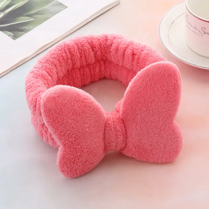 Turban en dentelle polaire doux avec nœud personnalisé Bandeaux bandeaux de douche avec nœud maquillage pour le lavage du visage - Product Image 6
