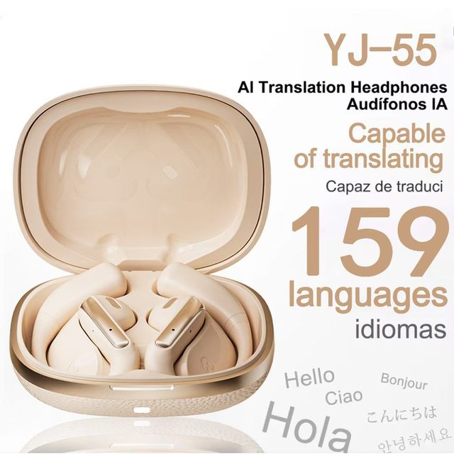 NEW Ear Hook Sports Wireless Earphones AI Translation for 5.4 ENC Noise Cancellation LED 20 Hours Life for Travel Study