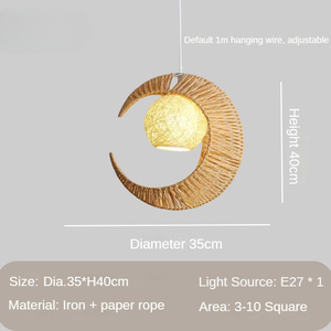 Mới nhất Bộ sưu tập tự nhiên cổ điển Trần Chụp đèn wicker dệt thủ công mỹ nghệ Đèn bao gồm Shades ánh sáng mặt dây chuyền cho trang trí nội thất - Product Image 5