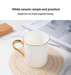 Taza de Café y Agua de Porcelana Nórdica Ecológica, con Asa Dorada Creativa, 250-480 ml, para Oficina, en Oferta - Product Image 4
