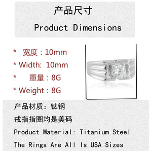 yunnique Women's Stainless Steel Geometric <b>Ring</b> With Gemstone Engagement Jewelry 21073 - Product Image 2