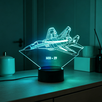 Cadeau créatif pour enfants, veilleuse 3D, modèle d'avion, lumière LED tactile colorée