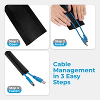 Gaine de protection flexible pour câbles 1000x85mm, gainette de gestion de fils découpable, organiseur de câbles électroniques pour bureau, protection des fils