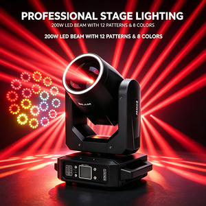Professional 200W LED Beam Moving Head <strong>Light</strong> with <strong>Rainbow</strong> Prism, Ultra Bright Sharpy Stage Lighting for Concerts, DJ &amp; Events - Product Image 1