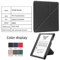 Silicone souple magnétique en cuir PU de luxe TPU avec coque de trou de stylo dos 10.2 pouces Ebook housse pour 2022 2024 Kindle Scribe