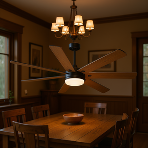 Ventilador de techo de 72 pulgadas con aspas de madera contrachapada, 6 aspas, estilo rústico para comedor - Product Image 2