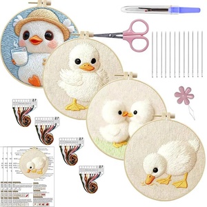 ชุดเย็บปักถักร้อยลายสัตว์ทำมือจากผ้าฝ้าย XIXI DIY พร้อมเข็มเจาะและด้ายปัก - Product Image 1