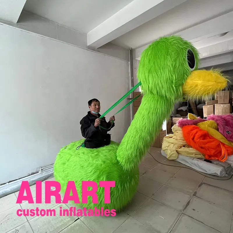 आलीशान कॉस्टयूम सहारा वयस्क के लिए inflatable रनिंग शुतुरमुर्ग पक्षी कठपुतली पहनने के लिए