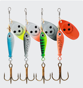 Esche artificiali spinner in metallo a 4 colori, da lancio lungo, 11g 15g 18g, per Walleye, Trota, Salmone, Spigola, con ami - Product Image 1