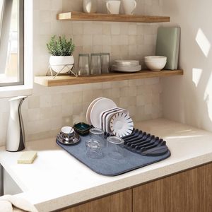 Lightweight Plastic Foldable <b>Dish</b> Drying Mat Easy Storage Single Space-Saving Rack Holder <b>Standing</b> Type - Product Image 6