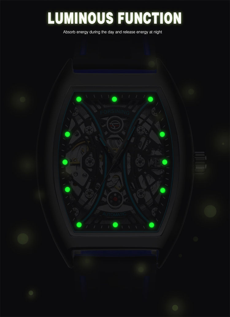 Forsining 8252, уникальные китайские мужские механические часы, новейший силиконовый ремешок, водонепроницаемый, полый корпус, комплект деловых часов