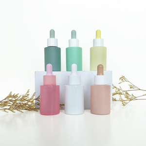 Flacons de 30ml 50ml de sérum rond à épaule plate en verre avec huile essentielle pour les sourcils avec compte-gouttes pour les soins de la peau - Product Image 2