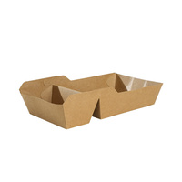 Barquette jetable en papier kraft brun pour hot-dogs, frites et poulet frit avec revêtement anti-graisse – Emballage alimentaire