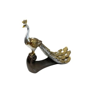 เครื่องประดับนกยูงเรซินอีพ็อกซี่น้ำหนักเบาหรูหราประติมากรรมศิลปะบ้านห้องนั่งเล่นตู้ไวน์และทีวีของตกแต่งบ้านของขวัญขึ้นบ้าน - Product Image 5