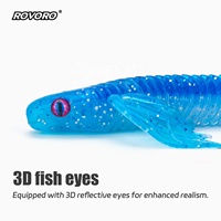 ROVORO 80mm 3.3g 8 pièces/sac Leurres souples flottants en TPE à queue fendue pour la pêche au bar