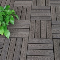 Échantillon Gratuit Prix Abordables 300*300mm Carré WPC Emboîtable Antidérapant Étanche Écologique Grain de Bois Lisse Moderne pour Jardin
