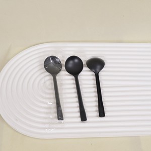 Disposable Plastic Spoons Black Set For Catering Meal Service Takeout Dessert Fruit Salad Soup Spoons Individually Wrapped - Product Image 4