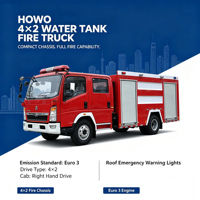 Nouveau camion-citerne à eau 4CBM HOWO RHD 141HP Cummins ISF3.8 Euro 3 Diesel 4x2 avec pompe PS30 et canon à eau pour la lutte contre les incendies