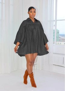 Nuovo Elegante Abito da Donna in Denim con Pieghe <span class=keywords><strong>e</strong></span> Cuciture alla Moda - Product Image 6