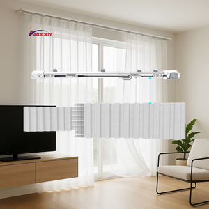 Rail de rideau automatique motorisé ARODDY en métal, <span class=keywords><strong>180</strong></span>-300 cm, alimenté par prise, robuste, compatible avec la maison intelligente, pour <span class=keywords><strong>baie</strong></span> vitrée - Product Image 1
