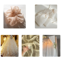 Usine directe luxe 6mm mûrier soie tissu Organza impression personnalisée 6A Grade mûrier soie Organza tissu pour robe de mariée