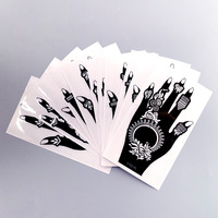 Autocollants de tatouage au henné temporaires peints à la main, style européen-américain transfrontalier, motif treillis indien sexy, en papier, pour la peinture faciale