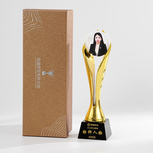Gold Resin <b>Trophy</b> Laser <b>Engraved</b> Custom Business Awards For Company Events And Commemorative Gifts - Product Image 4