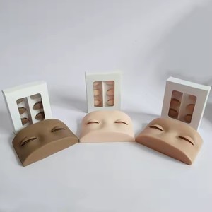 Silicone Face Mannequin <b>Head</b> Lightweight Lash Extension <b>Training</b> <b>Head</b> with Layered Practice Lashes - Product Image 6