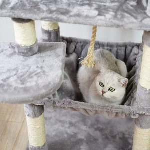 Grand arbre à chat avec poteaux en sisal et plateformes de saut intégrées, articles pour animaux de compagnie, vente en gros pour l'exportation - Product Image 4