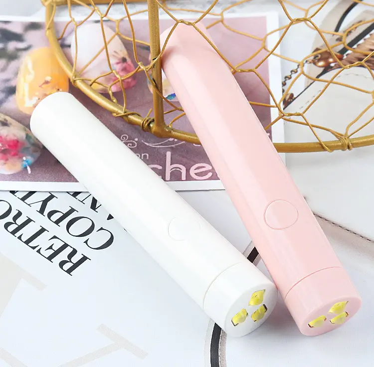 2023 Rechargeable Mini Pink 3 LED Flashlight Gel Polish Fast Nail Dryer UV LED Lamp For Nails