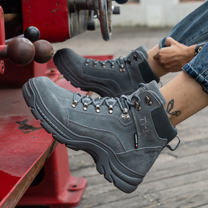 Stivali di sicurezza industriale <span class=keywords><strong>tacco</strong></span> alto con gambo in fibra di vetro, <span class=keywords><strong>scarpe</strong></span> <span class=keywords><strong>antinfortunistiche</strong></span> in vera pelle a buon mercato di vendita calda - Product Image 2