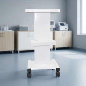 Modern Stainless Steel <b>4</b>-<b>Wheel</b> Stable Beauty Machine <b>Trolley</b> Stand White Spa Salon Storage Tray for Home Office Equipment - Product Image 4