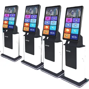 crtly Automatic cash exchange recharge cash receipt payment kiosk cash recycle machine bar code scanner QR