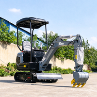 Mini-excavatrice hydraulique de 1,2 tonne, moteur Kubota CE/EPA, mini-excavatrice compacte sur chenilles, mini-excavatrice de 1 tonne avec accessoires gratuits