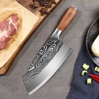 Ensemble de couteaux de cuisine en acier inoxydable 3Cr13 de haute qualité lame forgée à la main Chef chinois couperet à légumes et couteau à bois à désosser