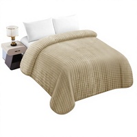 2-lagige 220x240CM Geprägte Umweltfreundliche Antibakterielle Polyester-Raschel-Decke im Europäisch-Amerikanischen Stil für Alle Jahreszeiten Maschinell Gewebt