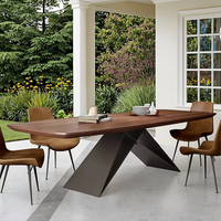 Ensemble de table à manger extensible en bois massif de style nordique, rectangulaire, en noyer, pour 8 personnes, mobilier de salle à manger d'hôtel, bar à domicile, cuisine