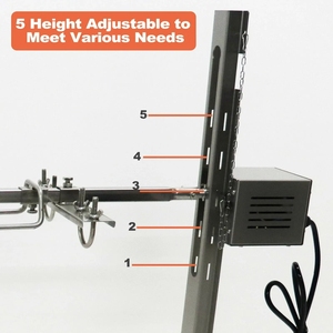 Kit de asador de motor eléctrico moderno para barbacoa de jardín, <span class=keywords><strong>asado</strong></span> <span class=keywords><strong>al</strong></span> aire libre, <span class=keywords><strong>pollo</strong></span> y kebab de cordero en parrilla de carbón hecha de metal - Product Image 3