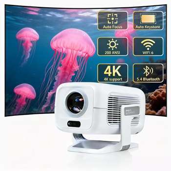 Latest 2026 X3AR LED Smart Projector Android 14 200 Lumens 130 Inch Portable WiFi 6 Auto Focus 1080P/4K for Home Theater