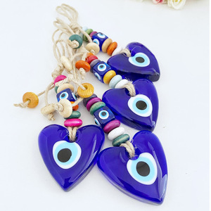 Occhi blu turchi ciondolo a forma <span class=keywords><strong>di</strong></span> cuore perle colorate <span class=keywords><strong>di</strong></span> vetro occhi del diavolo fortunato appesa a <span class=keywords><strong>parete</strong></span> - Product Image 6