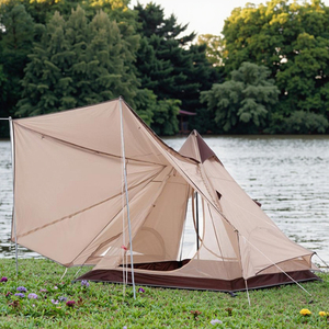 Tienda de campaña india para viajes al aire libre con lona gruesa resistente al viento y a la lluvia estructura de dos dormitorios - Product Image 2