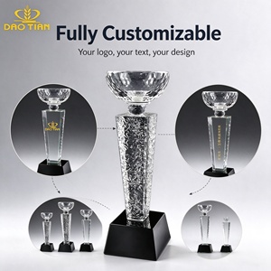 Trofeo in <span class=keywords><strong>Cristallo</strong></span> Sabbiato Personalizzato Eco-Friendly, Coppa Premio Campione, Trofeo Sportivo in Vetro con Base Nera Incisa Personalizzabile - Product Image 4
