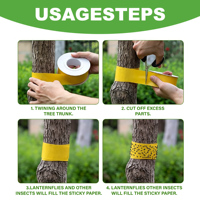 Snelwerkende fluorescerende gele peel-and-stick insectenvangtape, 100 stuks, dubbelzijdig, voor spinnenmijten, verbeterde ongediertebestrijding, veilig voor